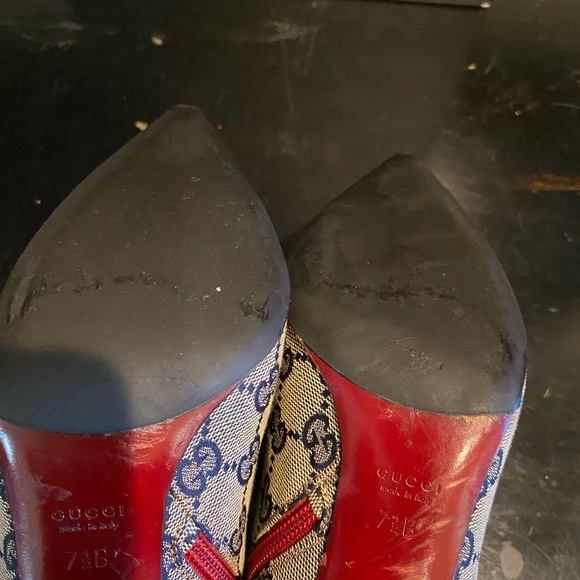 GUCCI GG TOM FORD BOOTIES BLUE/RED Size:7.5  FANTASTIC  PREOWNED CONDITION - Picture 11 of 12